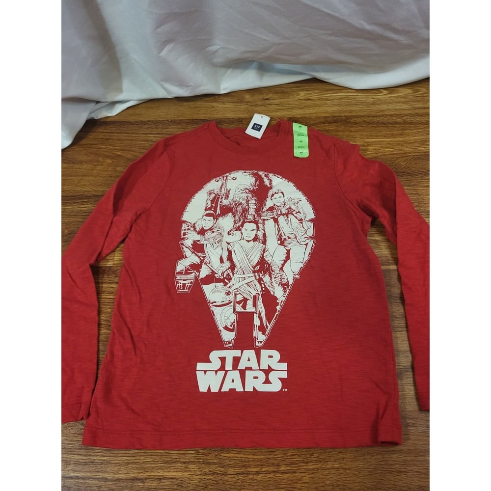 NWT Gap Kids Star Wars Red  L/S Shirt Sizr M 8